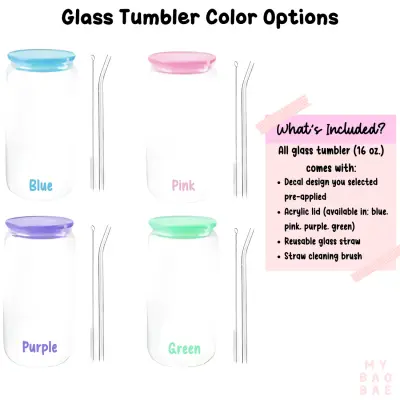 Flowers and Hearts Bunnies Glass Tumbler